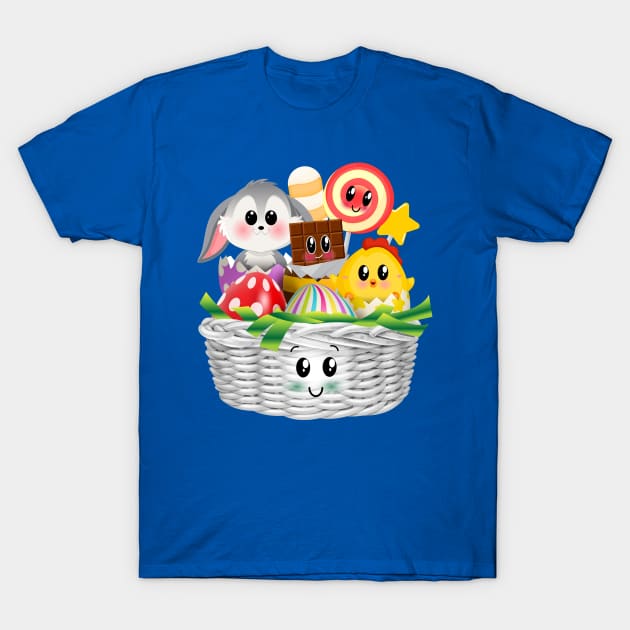 Easter Kids Easter Basket Easter Kawaii T-Shirt by Jake, Chloe & Nate Co.